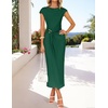 image:imageZESICA Womens Summer Cap Sleeve Wedding Guest Cocktail Midi DressDeepgreen