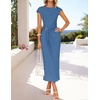 image:imageZESICA Womens Summer Cap Sleeve Wedding Guest Cocktail Midi DressDustyblue