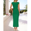 image:imageZESICA Womens Summer Cap Sleeve Wedding Guest Cocktail Midi DressGreen