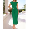 image:imageZESICA Womens Summer Cap Sleeve Wedding Guest Cocktail Midi DressGreen