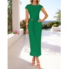 image:imageZESICA Womens Summer Cap Sleeve Wedding Guest Cocktail Midi DressGreen