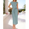 image:imageZESICA Womens Summer Cap Sleeve Wedding Guest Cocktail Midi DressGreygreen