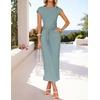 image:imageZESICA Womens Summer Cap Sleeve Wedding Guest Cocktail Midi DressGreygreen