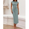 image:imageZESICA Womens Summer Cap Sleeve Wedding Guest Cocktail Midi DressGreygreen