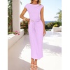 image:imageZESICA Womens Summer Cap Sleeve Wedding Guest Cocktail Midi DressLight Purple