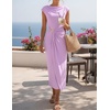image:imageZESICA Womens Summer Cap Sleeve Wedding Guest Cocktail Midi DressLight Purple