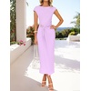 image:imageZESICA Womens Summer Cap Sleeve Wedding Guest Cocktail Midi DressLight Purple