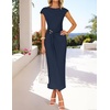 image:imageZESICA Womens Summer Cap Sleeve Wedding Guest Cocktail Midi DressNavy
