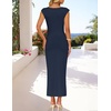 image:imageZESICA Womens Summer Cap Sleeve Wedding Guest Cocktail Midi DressNavy