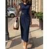 image:imageZESICA Womens Summer Cap Sleeve Wedding Guest Cocktail Midi DressNavy