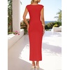 image:imageZESICA Womens Summer Cap Sleeve Wedding Guest Cocktail Midi DressRed