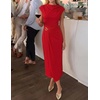 image:imageZESICA Womens Summer Cap Sleeve Wedding Guest Cocktail Midi DressRed
