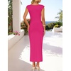 image:imageZESICA Womens Summer Cap Sleeve Wedding Guest Cocktail Midi DressRose