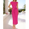 image:imageZESICA Womens Summer Cap Sleeve Wedding Guest Cocktail Midi DressRose