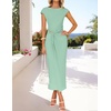 image:imageZESICA Womens Summer Cap Sleeve Wedding Guest Cocktail Midi DressSage