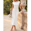 image:imageZESICA Womens Summer Cap Sleeve Wedding Guest Cocktail Midi DressWhite