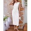 image:imageZESICA Womens Summer Cap Sleeve Wedding Guest Cocktail Midi DressWhite
