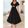 image:imageZESICA Womens Summer Casual Cutout Flowy Vacation Maxi DressBlack