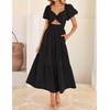 image:imageZESICA Womens Summer Casual Cutout Flowy Vacation Maxi DressBlack