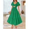 image:imageZESICA Womens Summer Casual Cutout Flowy Vacation Maxi DressGreen