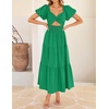 image:imageZESICA Womens Summer Casual Cutout Flowy Vacation Maxi DressGreen