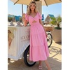 image:imageZESICA Womens Summer Casual Cutout Flowy Vacation Maxi DressHot Pink