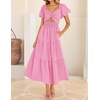 image:imageZESICA Womens Summer Casual Cutout Flowy Vacation Maxi DressHot Pink