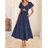 image:imageZESICA Womens Summer Casual Cutout Flowy Vacation Maxi DressNavy