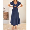image:imageZESICA Womens Summer Casual Cutout Flowy Vacation Maxi DressNavy