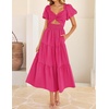image:imageZESICA Womens Summer Casual Cutout Flowy Vacation Maxi DressRose