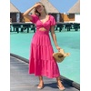 image:imageZESICA Womens Summer Casual Cutout Flowy Vacation Maxi DressRose