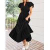 image:imageZESICA Womens Summer Casual Ruched Ruffle Tiered Maxi DressBlack