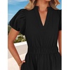 image:imageZESICA Womens Summer Casual Ruched Ruffle Tiered Maxi DressBlack