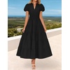 image:imageZESICA Womens Summer Casual Ruched Ruffle Tiered Maxi DressBlack