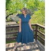 image:imageZESICA Womens Summer Casual Ruched Ruffle Tiered Maxi DressDarkblue