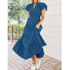 image:imageZESICA Womens Summer Casual Ruched Ruffle Tiered Maxi DressDarkblue
