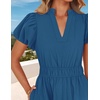 image:imageZESICA Womens Summer Casual Ruched Ruffle Tiered Maxi DressDarkblue