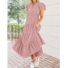 image:imageZESICA Womens Summer Casual Ruched Ruffle Tiered Maxi DressDustypink