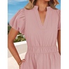 image:imageZESICA Womens Summer Casual Ruched Ruffle Tiered Maxi DressDustypink