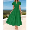 image:imageZESICA Womens Summer Casual Ruched Ruffle Tiered Maxi DressGreen