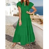 image:imageZESICA Womens Summer Casual Ruched Ruffle Tiered Maxi DressGreen