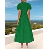 image:imageZESICA Womens Summer Casual Ruched Ruffle Tiered Maxi DressGreen