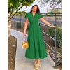 image:imageZESICA Womens Summer Casual Ruched Ruffle Tiered Maxi DressGreen