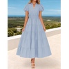 image:imageZESICA Womens Summer Casual Ruched Ruffle Tiered Maxi DressLightblue