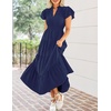 image:imageZESICA Womens Summer Casual Ruched Ruffle Tiered Maxi DressNavy