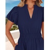 image:imageZESICA Womens Summer Casual Ruched Ruffle Tiered Maxi DressNavy