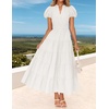 image:imageZESICA Womens Summer Casual Ruched Ruffle Tiered Maxi DressWhite