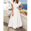 image:imageZESICA Womens Summer Casual Ruched Ruffle Tiered Maxi DressWhite
