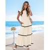 image:imageZESICA Womens Summer Casual Smocked Flowy Midi DressApricot