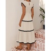 image:imageZESICA Womens Summer Casual Smocked Flowy Midi DressApricot